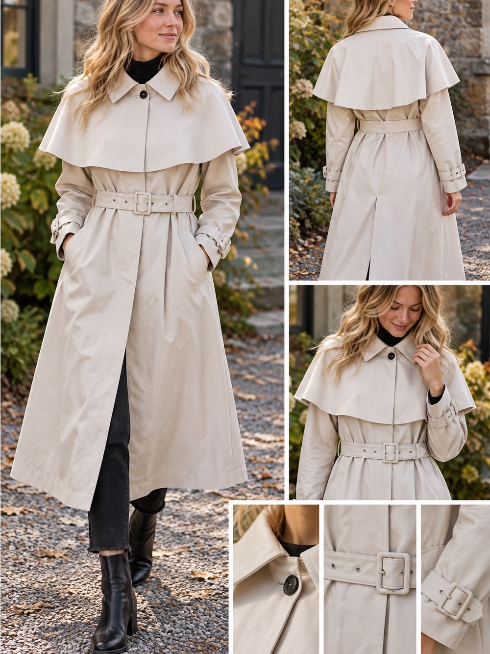 & Other Stories Vika Gazinskaya Trench Coat NWT Cream Belted Size 40